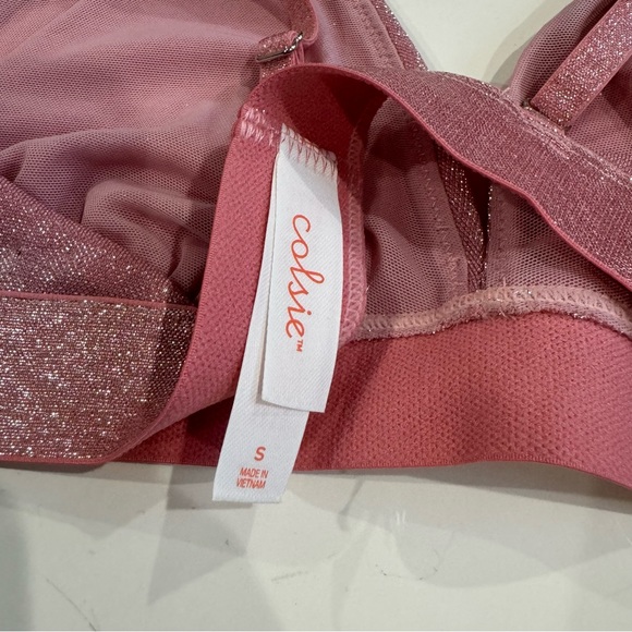 Colsie Pink Metallic Shimmer Bralette - Picture 6 of 7